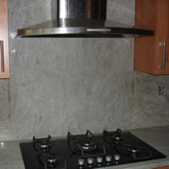 Granite kitchen worktop and splashback example